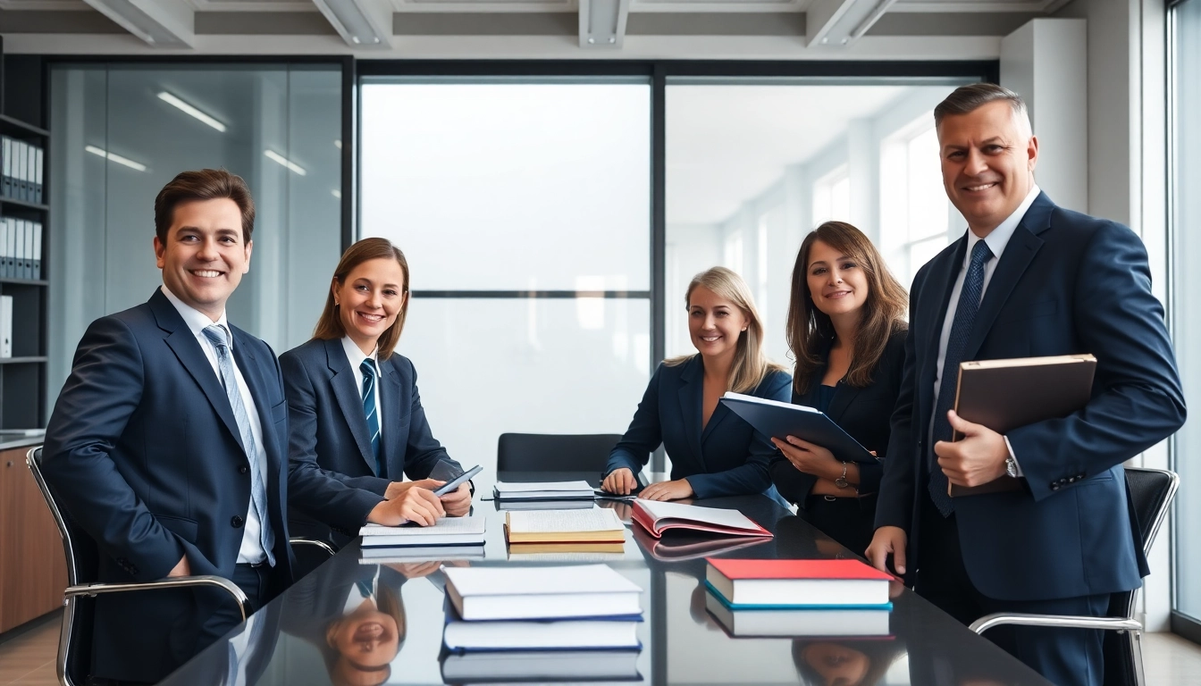Skilled NEC lawsuit attorneys consulting in a bright office environment to assist clients effectively.