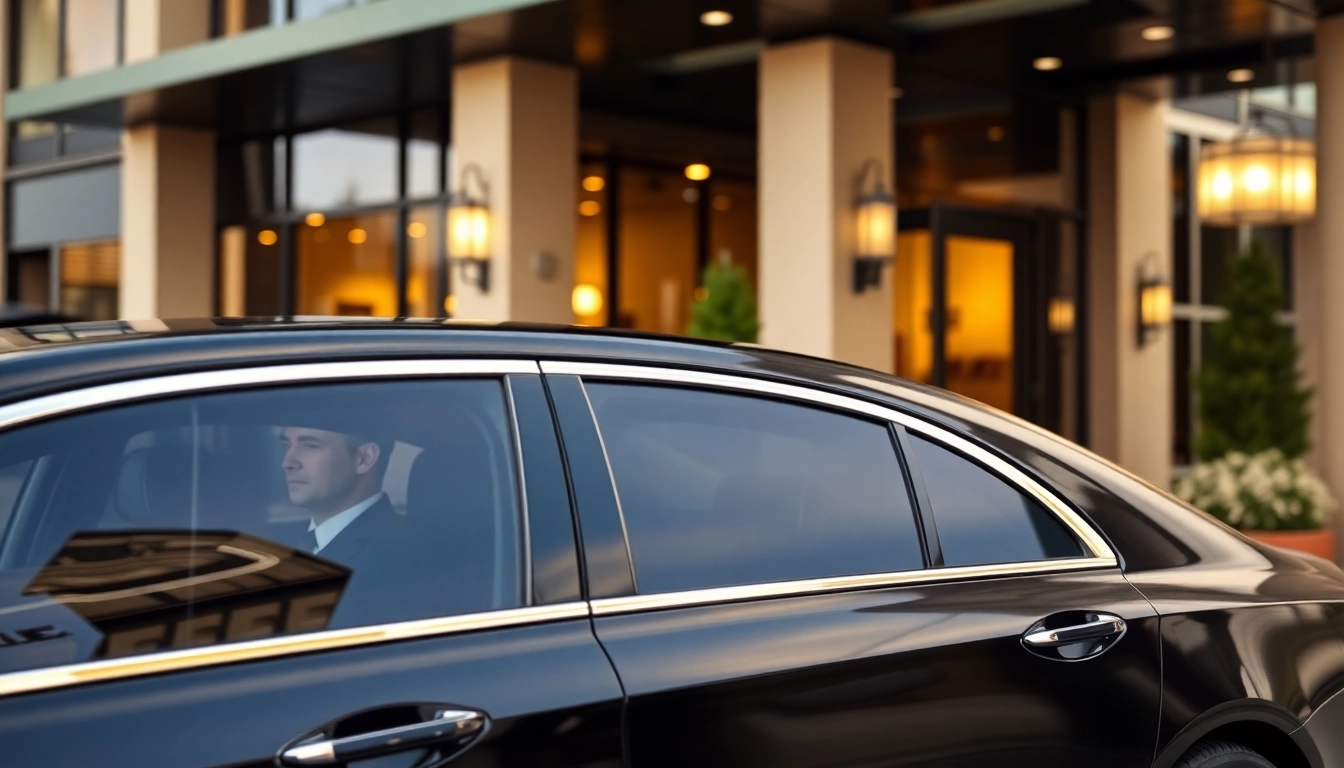 Experience professional chauffeur service Anchorage with a black sedan and attentive driver outside a hotel.