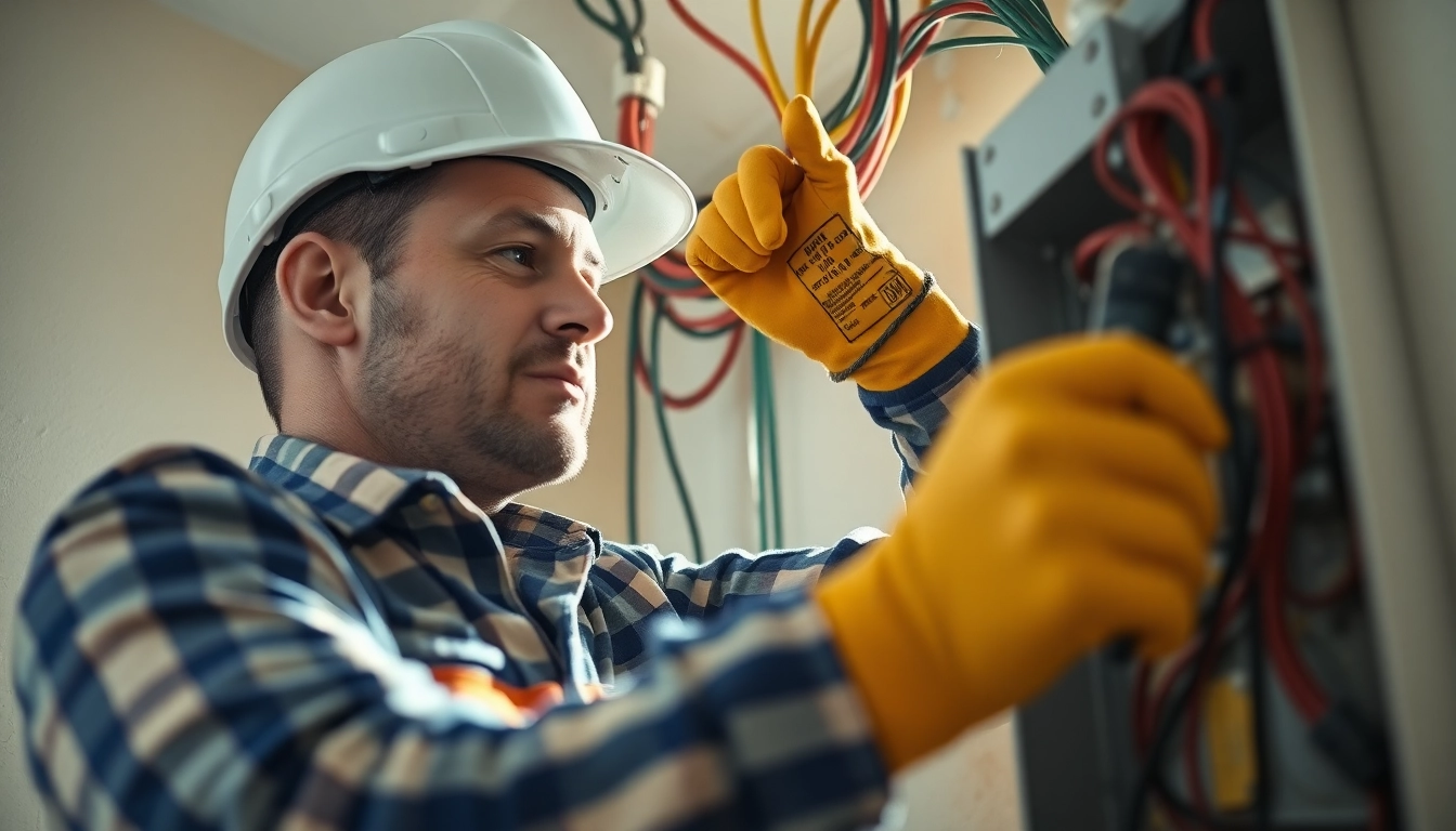 Professional electrician providing urgent Elektriker Notdienst services by fixing electrical issues.