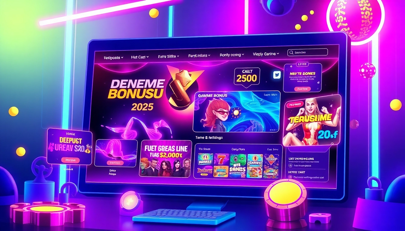Highlight deneme bonusu veren siteler 2025 with an engaging interface showing vibrant bonuses.