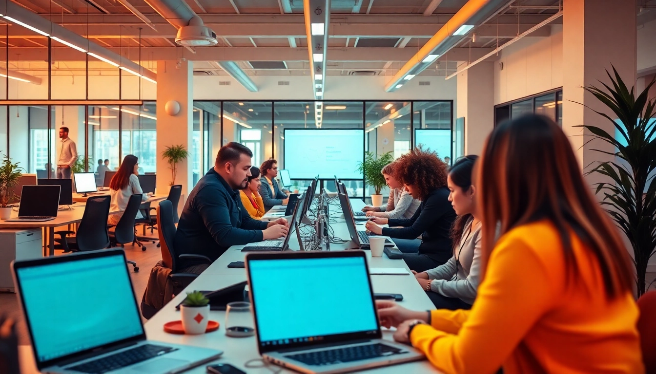 Enhance productivité in collaboration with a vibrant modern office environment.
