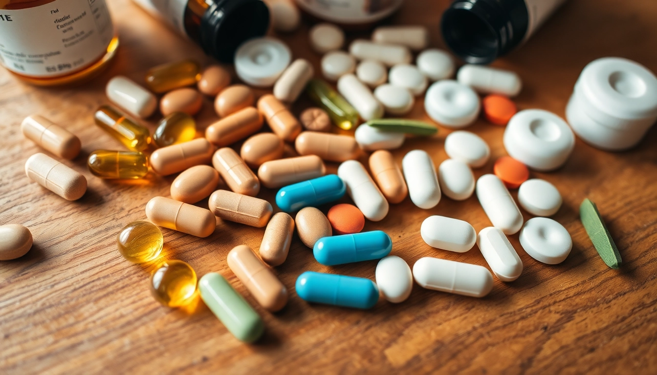 Showcasing dietary supplements in various forms to highlight their health benefits and diversity.