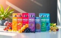 Showcasing Hqd Pods in multiple flavors neatly arranged to highlight their vibrant packaging and appealing design.