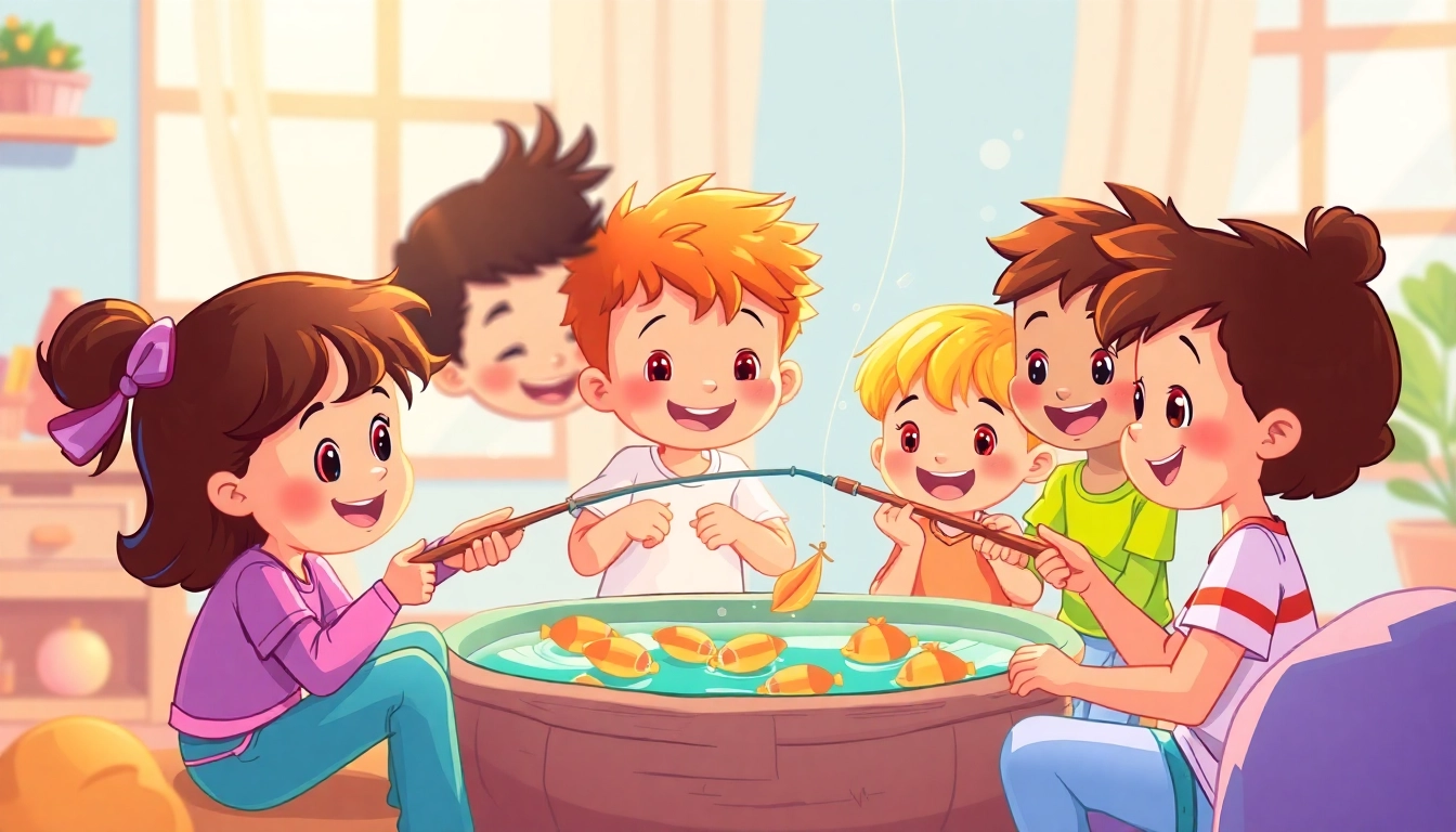Kids engaged in a fun fishing game; visit here for exciting toys and activities.