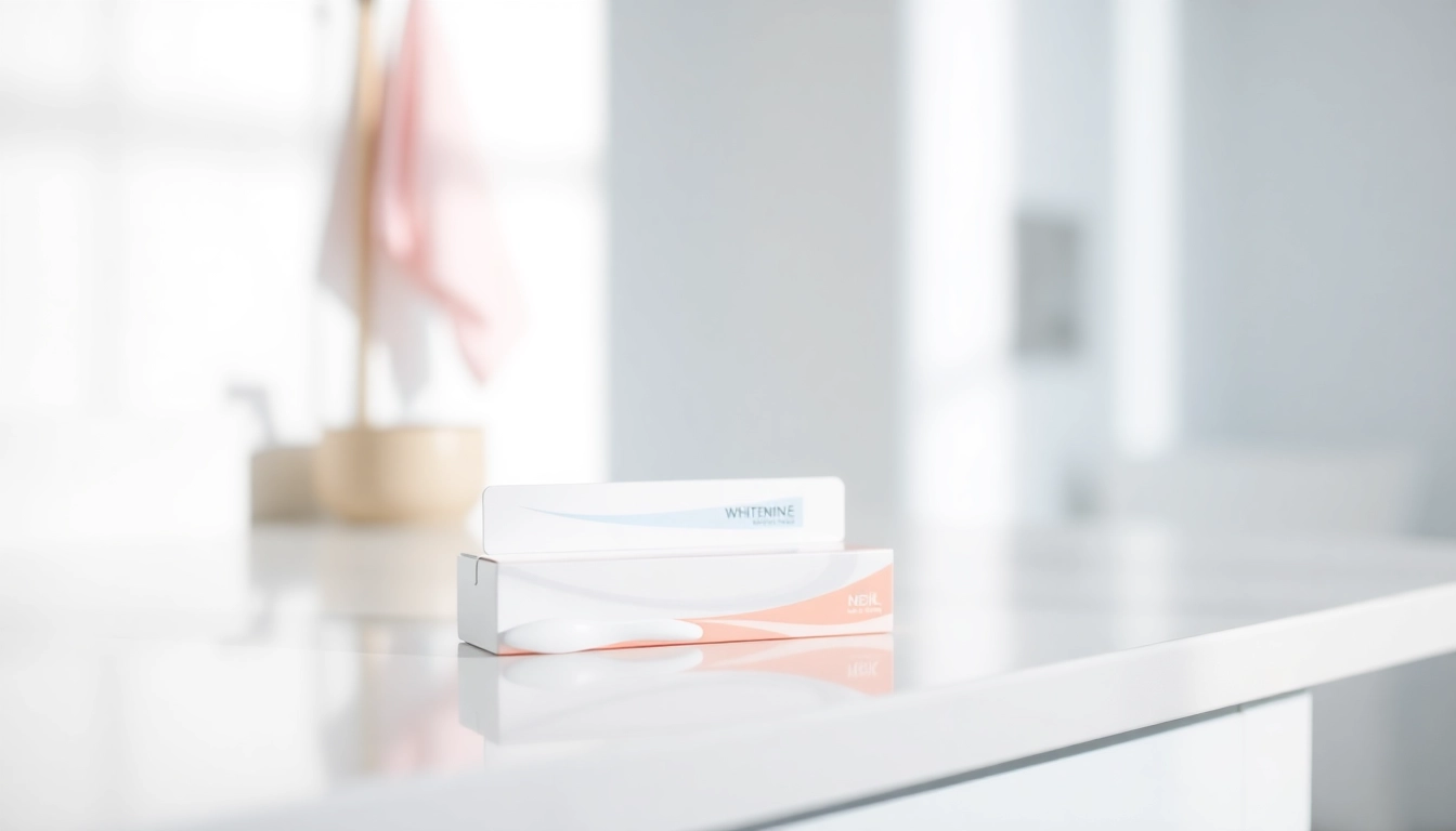 Brighten your smile with a premium teeth whitening kit displayed on a clean countertop.