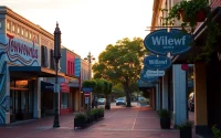 Engaging artistic signs and lines Toowoomba illuminating a vibrant street scene.