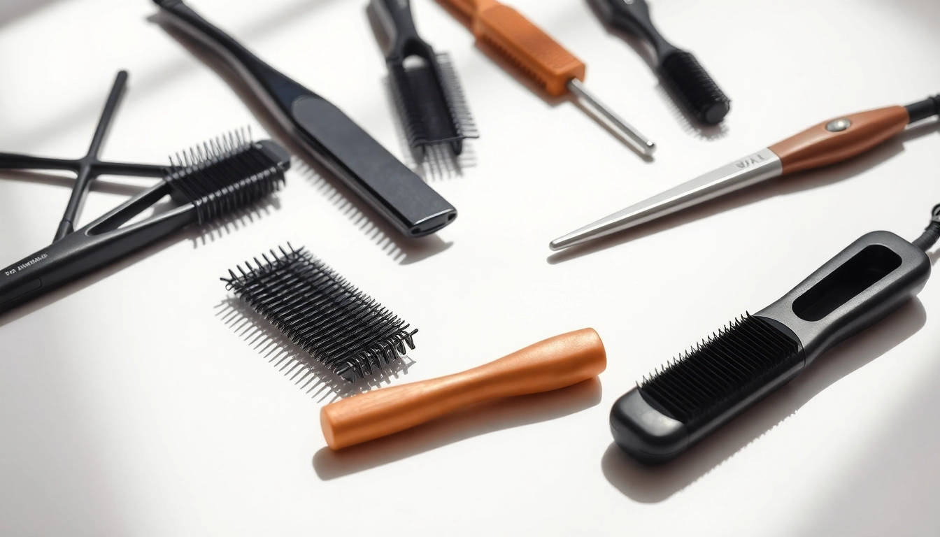 Showcasing innovative hairstyles tools including hair dryers, curling wands, and flat irons for stylish hair.