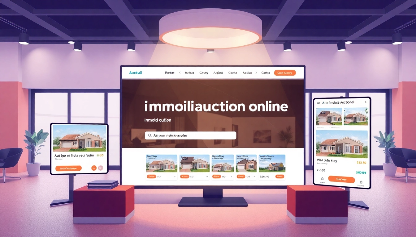 View a sleek interface showcasing Immobilienauktion online, capturing an engaging auction experience.