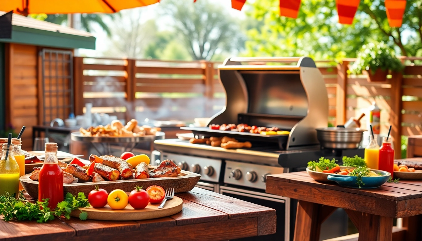 Delight in a Caterer für Grillbuffet und BBQ in Berlin showcasing a lively outdoor grilling event.