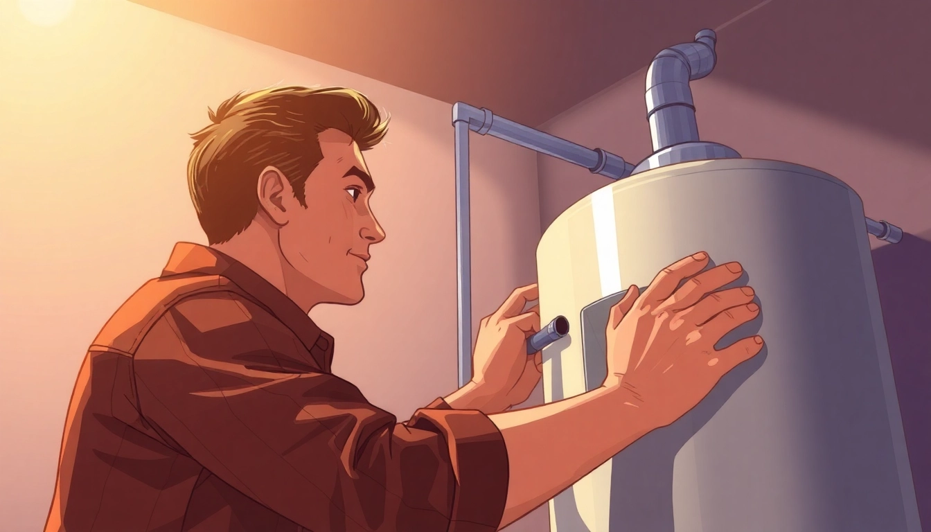 Learning how to fit water heater while securing valves and pipes in place for efficient installation.