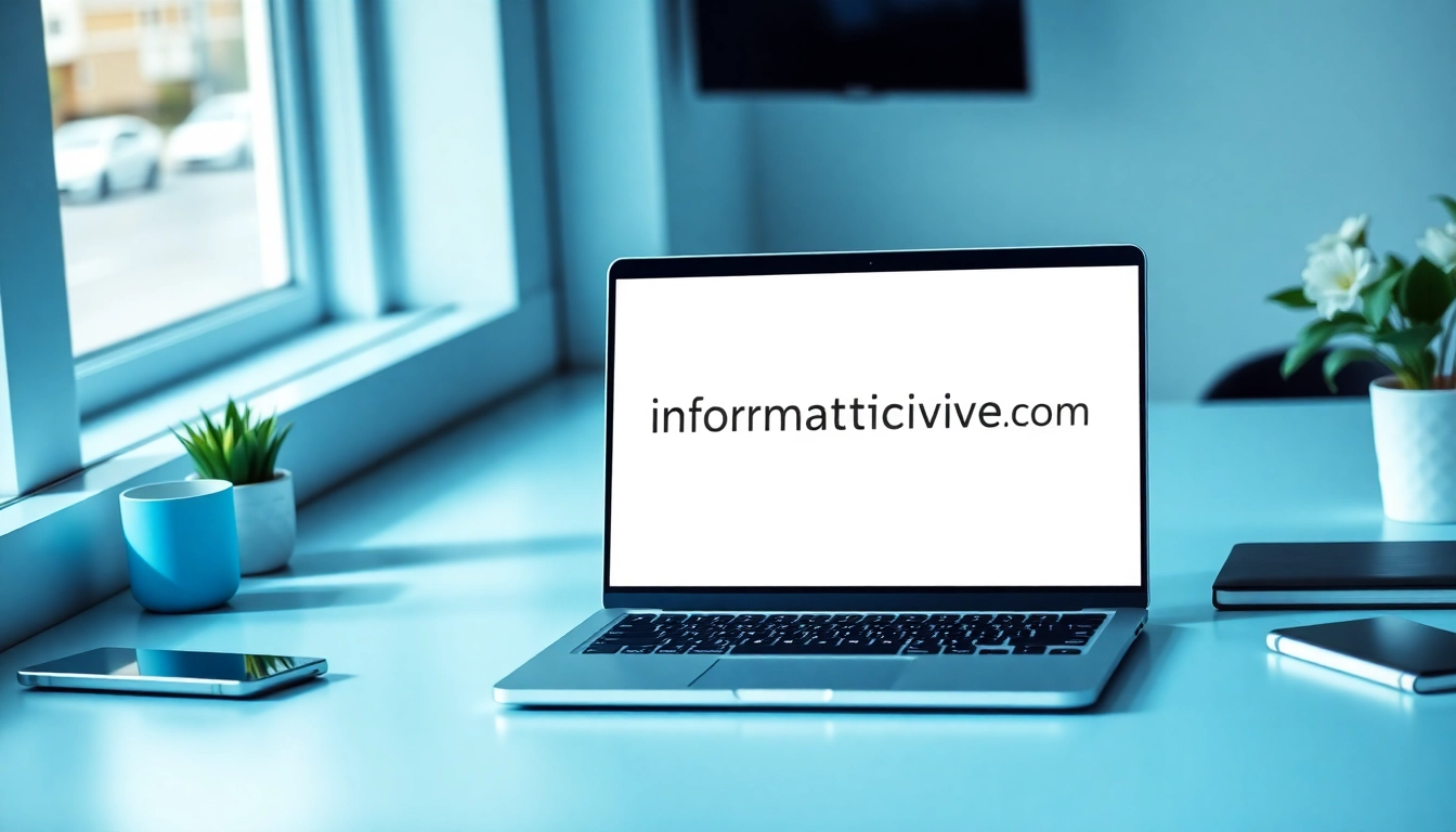 Engaging workspace showcasing informaticsview.com on a laptop, encouraging productivity and innovation.