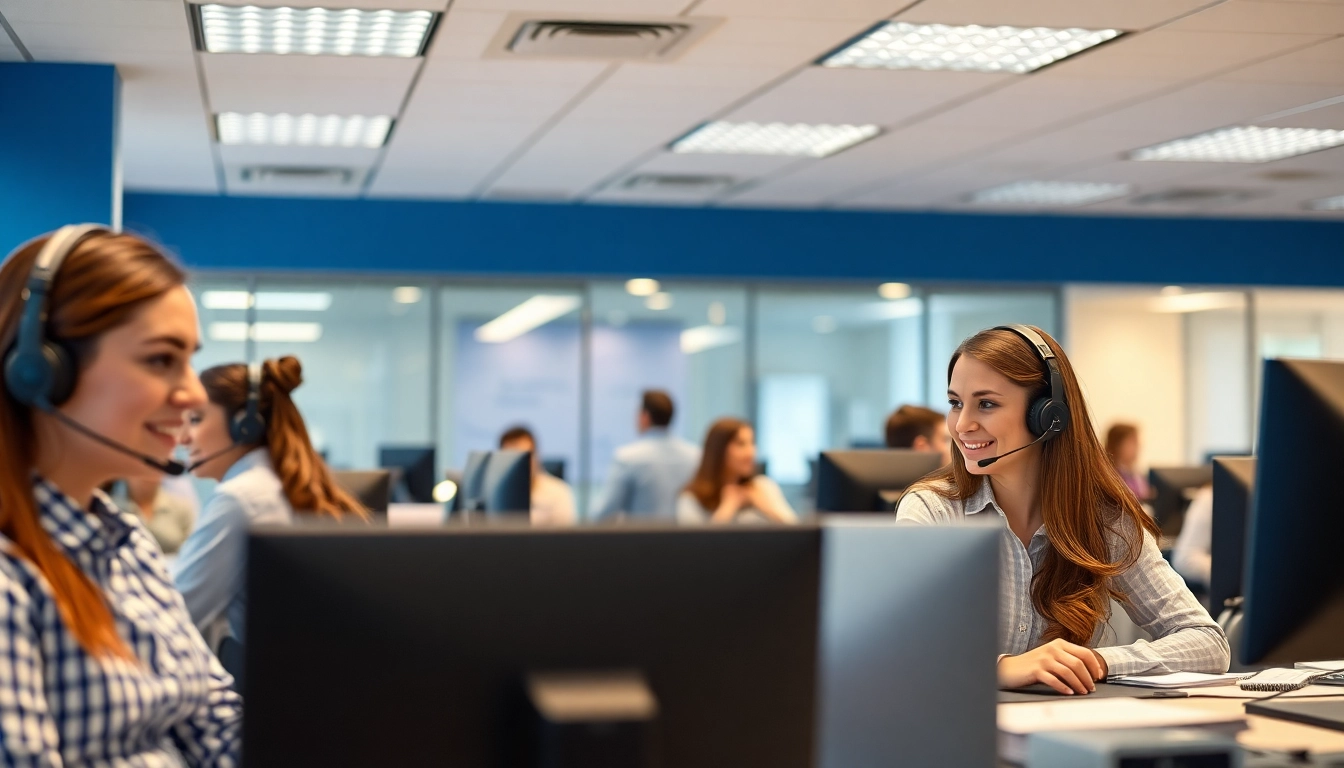 Professional agents in a busy call center in Tijuana assisting customers with their inquiries.