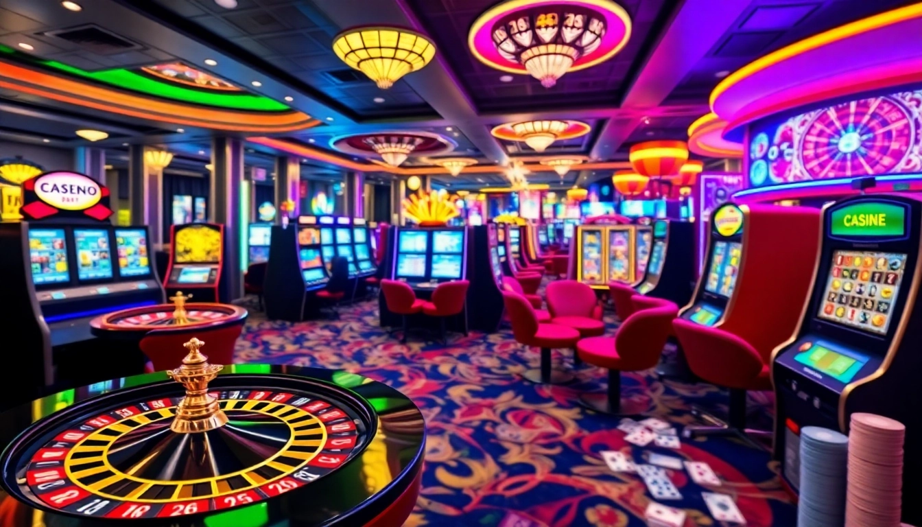 Engage in exciting casino games free featuring vibrant slot machines and dynamic roulette tables.