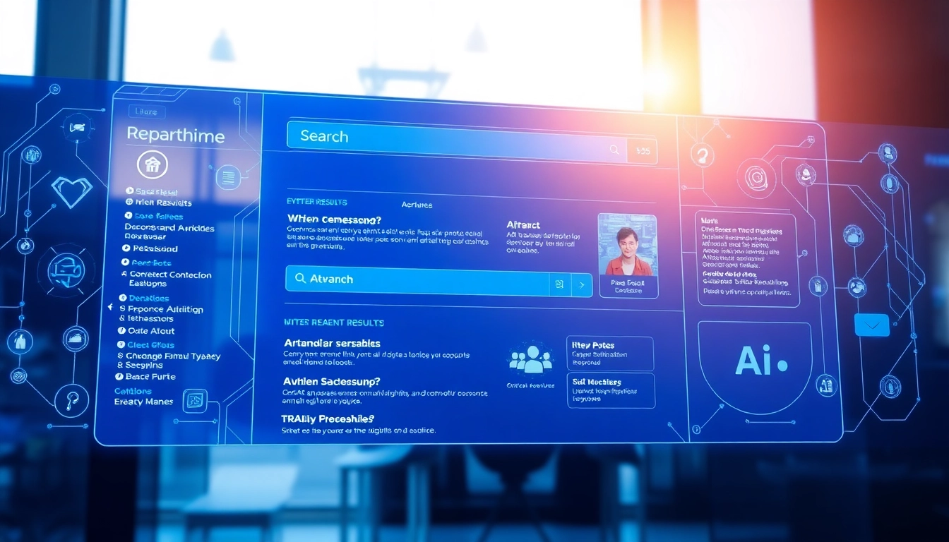 Explore the innovative features of an AI search engine, presenting results dynamically for user engagement.