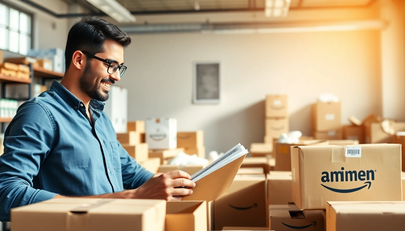 Efficient work process for seller fulfilled prime packaging orders with Prime branding visible.