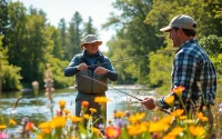Learn the art of fly fishing lessons near me with dedicated instructors by a tranquil river.