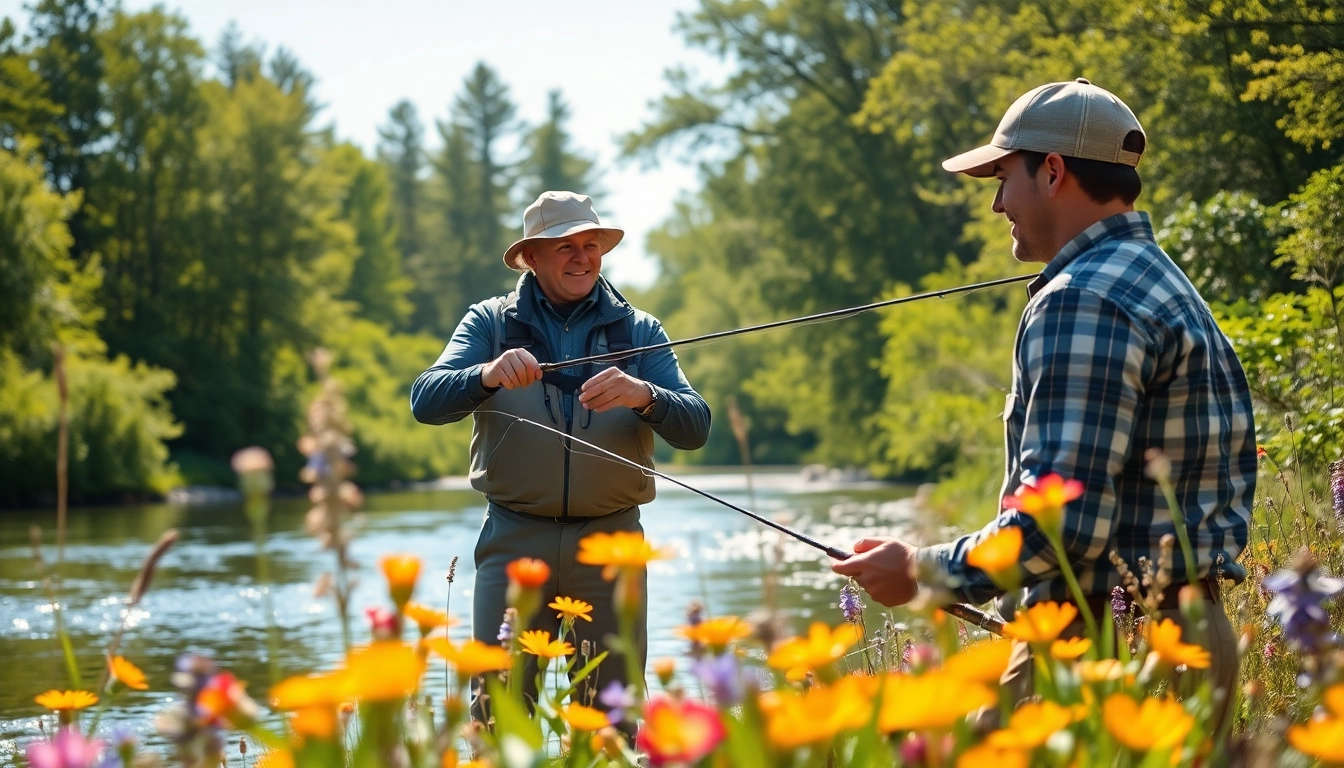 Learn the art of fly fishing lessons near me with dedicated instructors by a tranquil river.