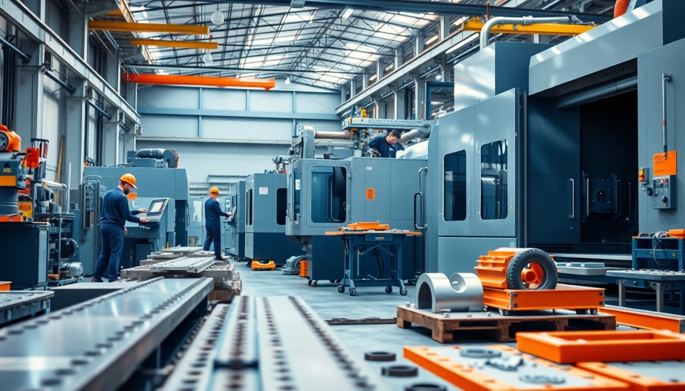 Dynamic scene of a metal manufacturer in Edmonton showcasing skilled workers and machinery in action.