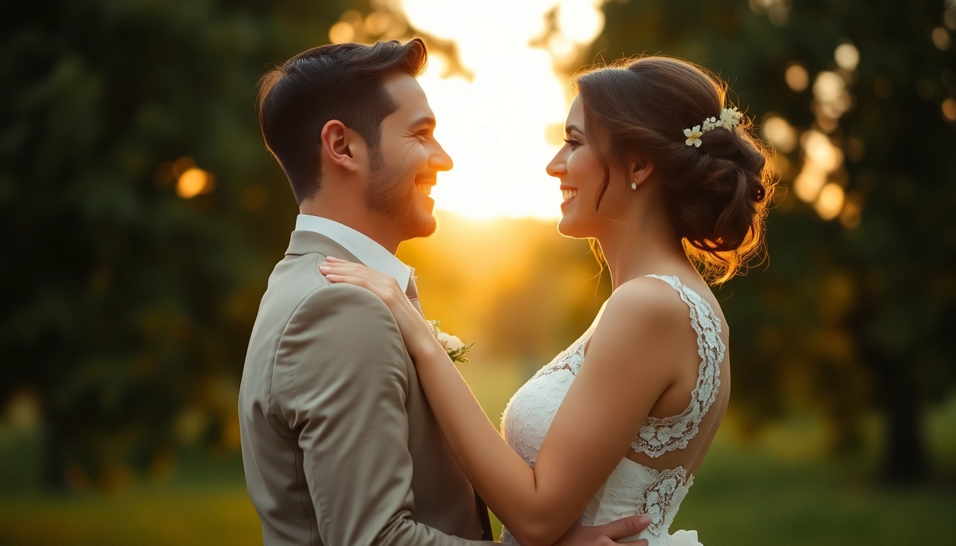 Elegant couple celebrating their love captured by a wedding videographer in Ireland amidst beautiful nature.