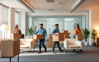 Umzugsfirma Erlangen professionals efficiently coordinating a smooth office relocation.
