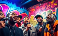 Artists performing in the underground rap Chicago scene, showcasing their passion and energy.