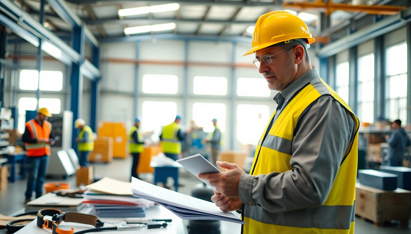 Conducting a Workplace Safety Audit to ensure compliance and safety standards are met.