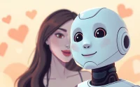 Engage in an immersive AI sex chat free experience with a friendly chatbot in a romantic setting.