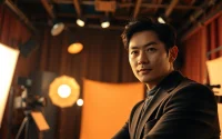 야동배우 촬영 현장에서 역동적인 포즈를 취하는 모습