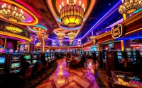 Engaging atmosphere of a casino resort, featuring vibrant gaming areas and lively guests.