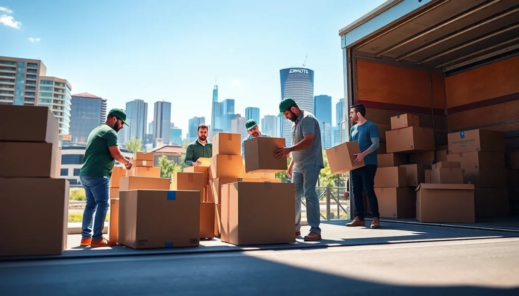Current image: Movers providing professional moving services in Edmonton, showcasing teamwork and efficiency in action.
