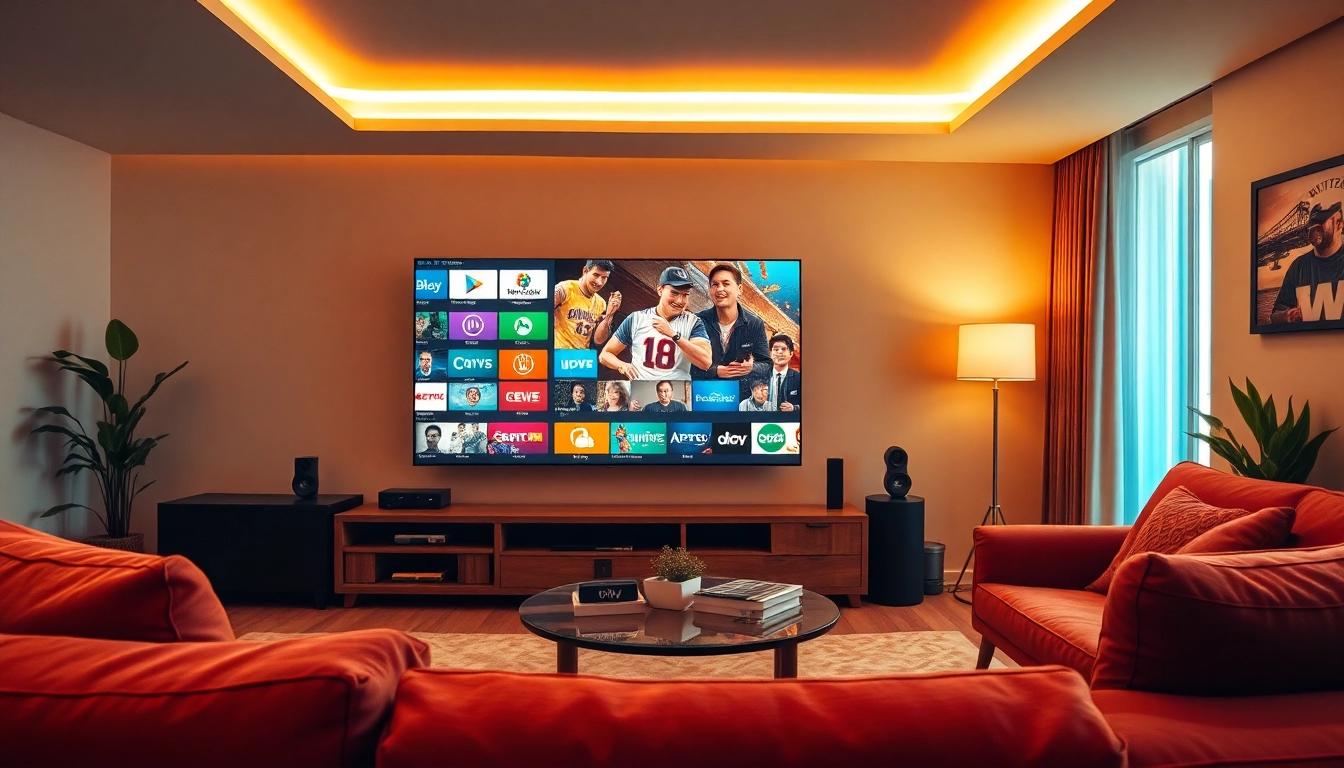 Experience the ultimate 24h iptv test with vibrant channels in a cozy living room setting.