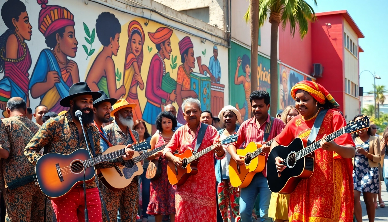 Celebrate diverse cultures through music in an energetic street performance.
