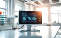Hydrazine monitor displaying real-time data in a laboratory environment.