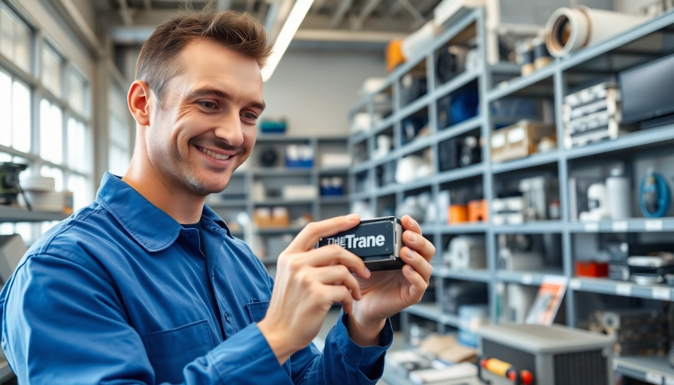 Trane parts dealer showcasing essential HVAC components in a professional setting.