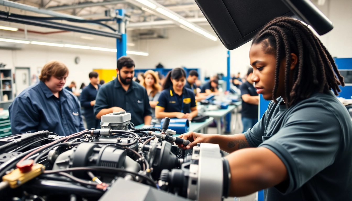 Students engaging at a trade school Knoxville TN, showcasing hands-on training and collaboration.