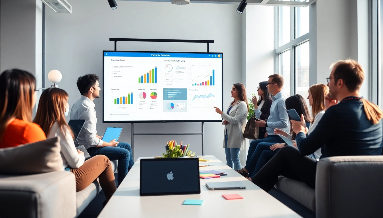 Creating engaging visuals with a presentation maker ai in a collaborative workspace.
