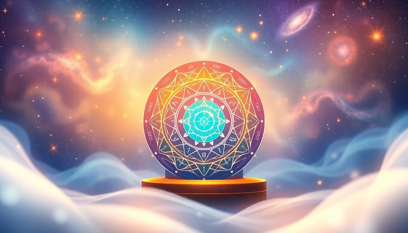 Calculate your destiny matrix with this captivating calculator illustration, revealing mystical elements.