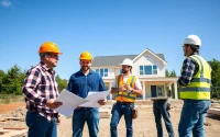 Connecticut new home builders collaborating on a modern home construction project.