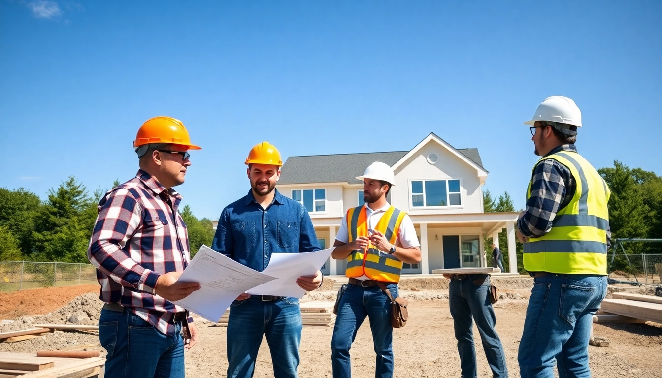 Connecticut new home builders collaborating on a modern home construction project.