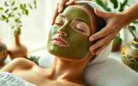 Appliquer un masque tebrima pour une peau éclatante et hydratée.