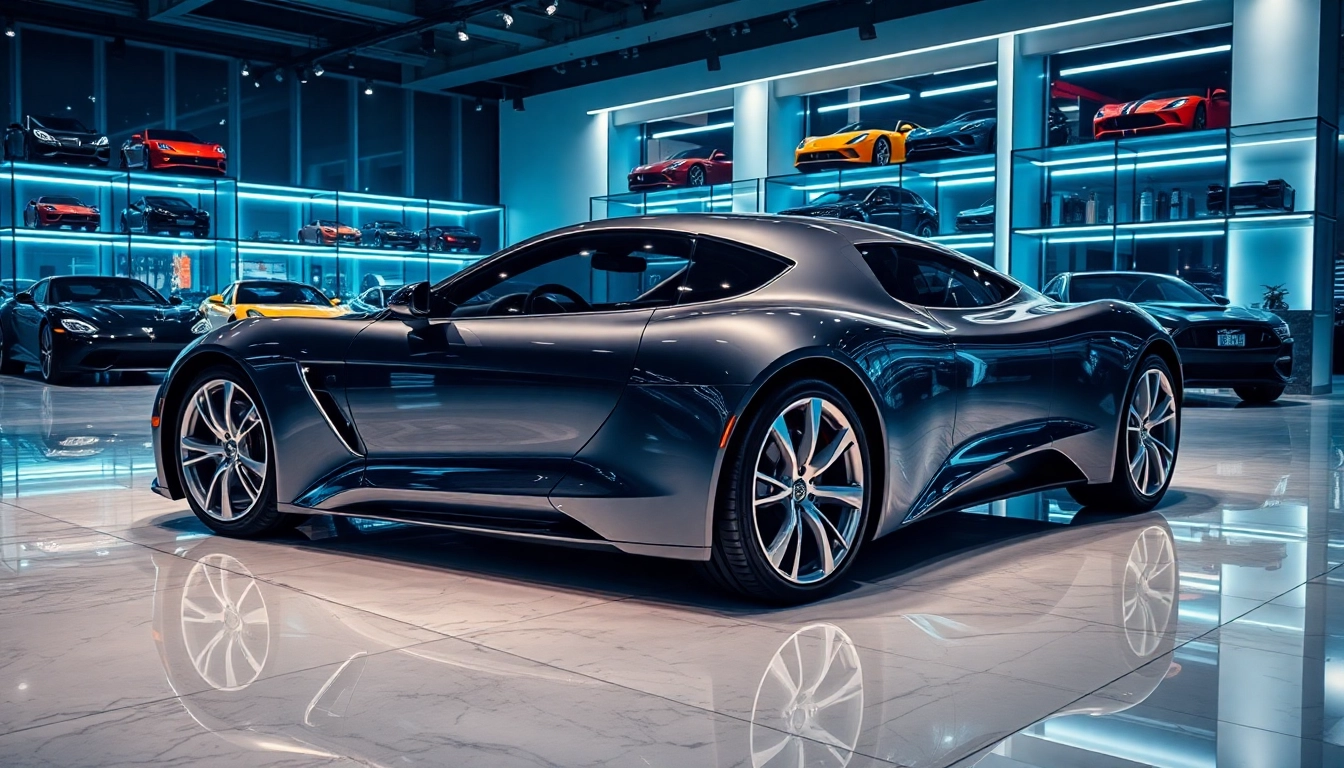 Showcasing the perfect car in an elegant indoor showroom with polished decor.