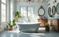 Transform your space with an affordable bathroom remodel featuring vintage design and natural light.