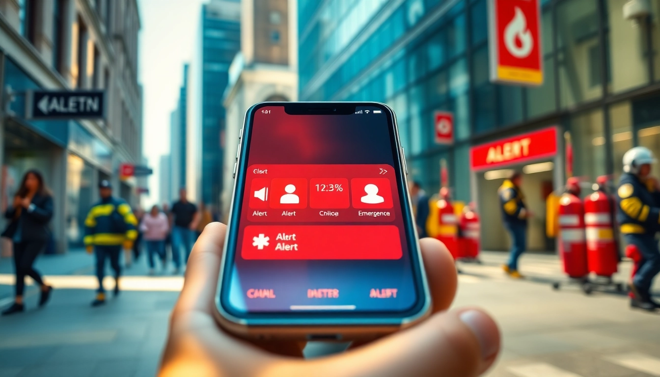 Receive real-time safety alerts through a smartphone in an urban environment.