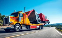 Affordable big rig towing company showcasing reliable towing services in action on the highway.