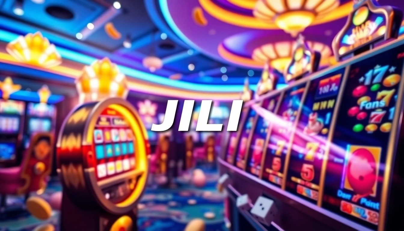 Engaging JILI slot games displayed in a vibrant and dynamic casino setting