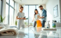 Bond cleaning Logan team providing a thorough service in a bright apartment, ensuring satisfaction.