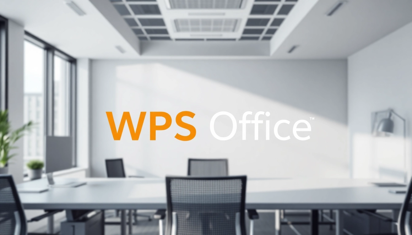 Efficiently download WPS Office software with a bright, inviting workspace background.