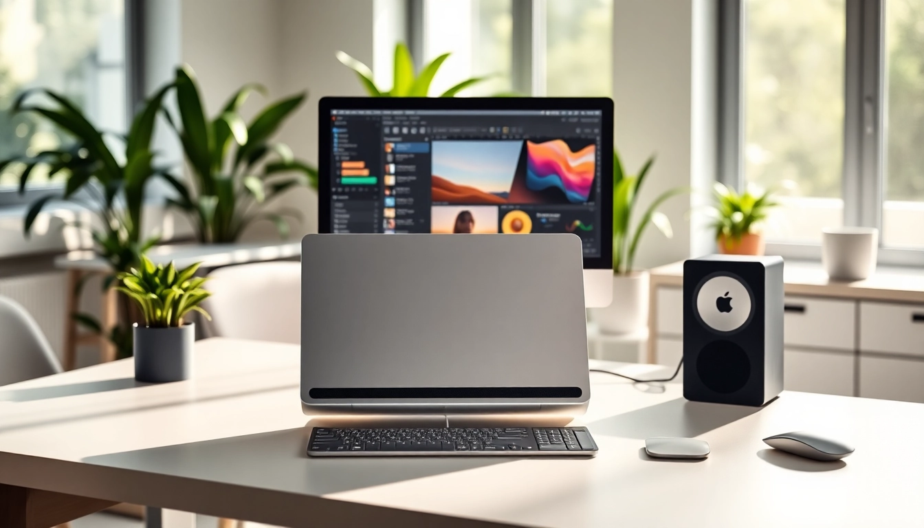 Buy MacStudio Ultra: A sleek Mac Studio Ultra on a modern desk, ideal for creative professionals.