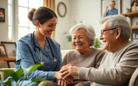 Senior caregivers austin tx providing compassionate support to elderly clients in a cozy home environment.
