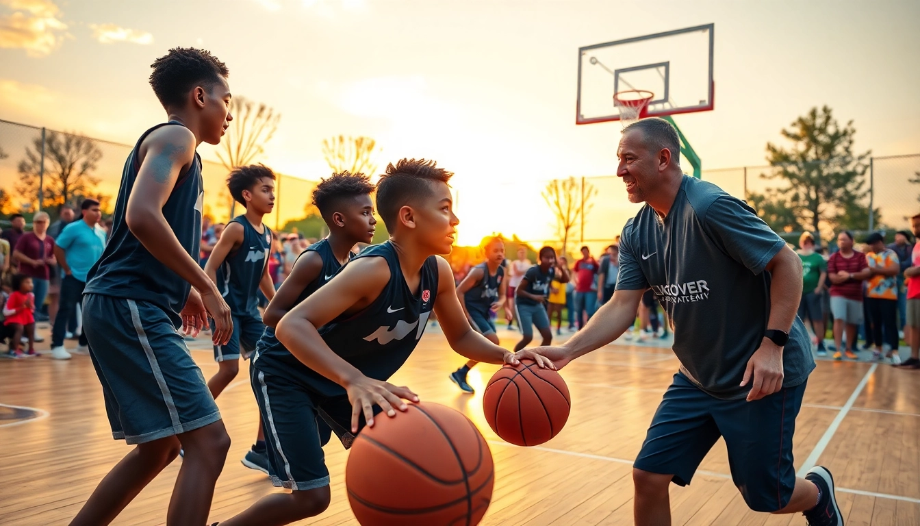 Training athletes at Takeover Basketball Academy showcasing teamwork and dedication.
